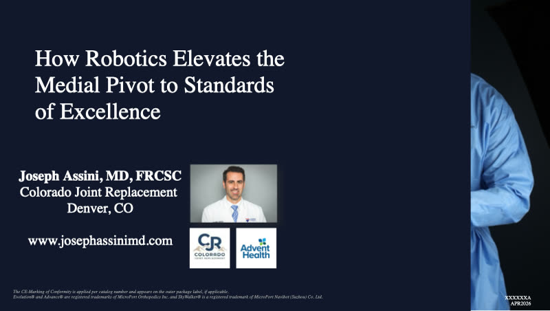 Title slide: How Robotics Elevates the Medial Pivot to Standards of Excellence